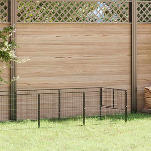 vidaXL Dog Kennel Black 10 m² Steel