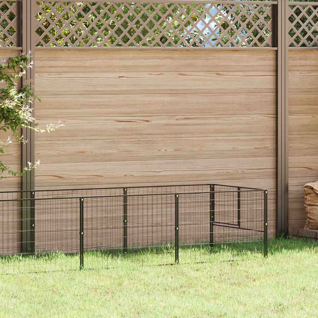 vidaXL Dog Kennel Black 10 m² Steel