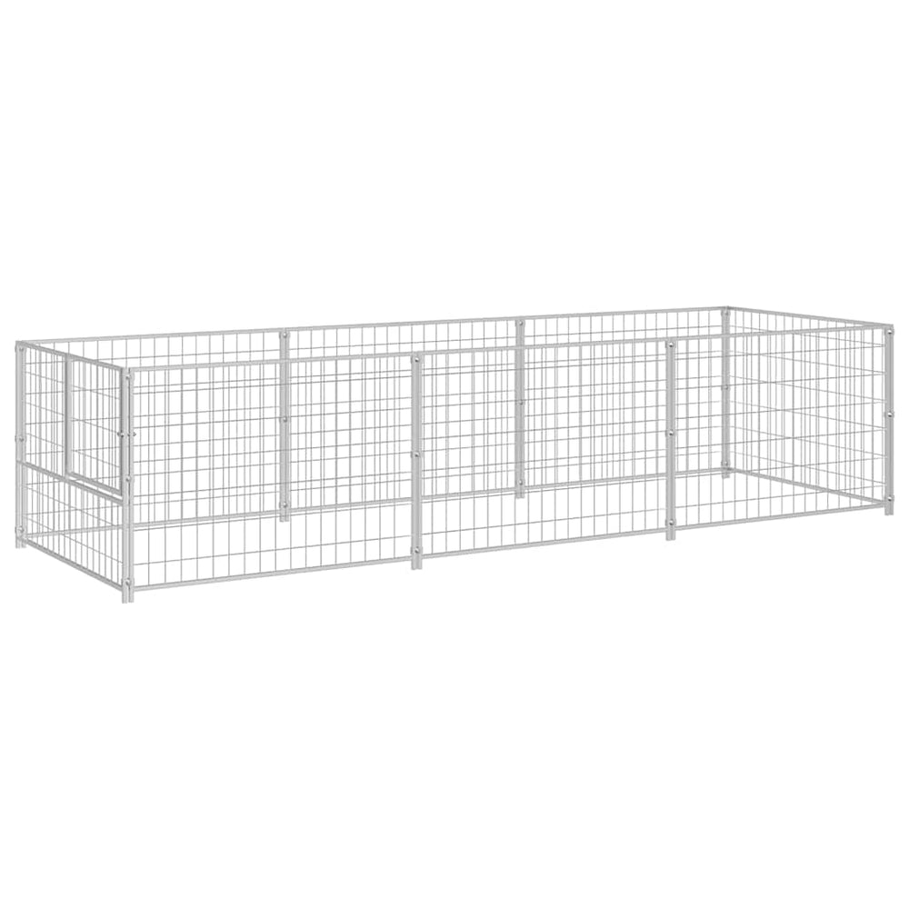 vidaXL Dog Kennel Silver 3 m² Steel