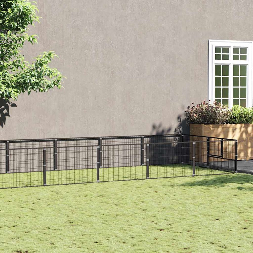 Hundezwinger Schwarz 14 m² Stahl