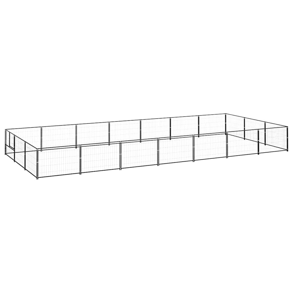Hundezwinger Schwarz 21 m² Stahl