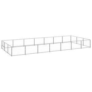 vidaXL Dog Kennel Silver 21 m² Steel