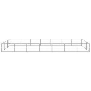 vidaXL Dog Kennel Silver 21 m² Steel