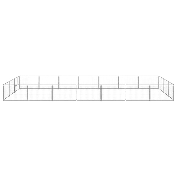 vidaXL Dog Kennel Silver 21 m² Steel