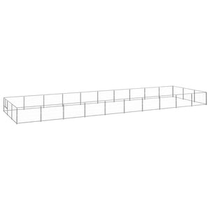 vidaXL Dog Kennel Silver 30 m² Steel