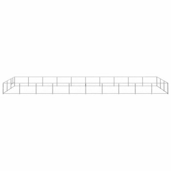 vidaXL Dog Kennel Silver 30 m² Steel
