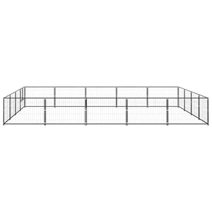 vidaXL Dog Kennel Black 20 m² Steel