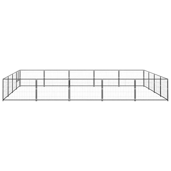 vidaXL Dog Kennel Black 20 m² Steel