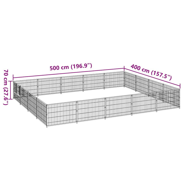 vidaXL Dog Kennel Black 20 m² Steel