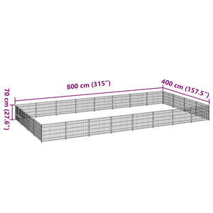 vidaXL Dog Kennel Black 32 m² Steel