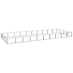 vidaXL Dog Kennel Black 40 m² Steel