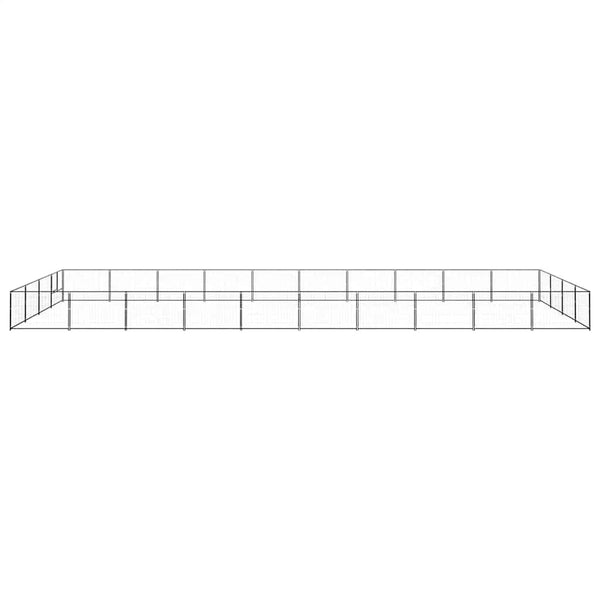 vidaXL Dog Kennel Black 40 m² Steel