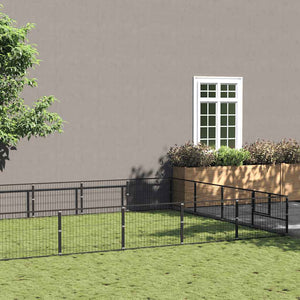 vidaXL Dog Kennel Black 40 m² Steel