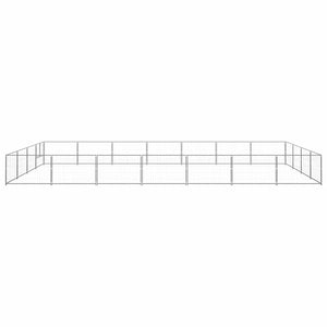vidaXL Dog Kennel Silver 28 m² Steel