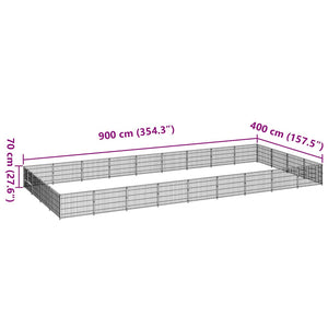 vidaXL Dog Kennel Silver 36 m² Steel