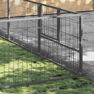 vidaXL Dog Kennel Silver 40 m² Steel