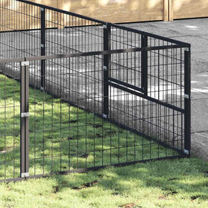 vidaXL Dog Kennel Black 30 m² Steel