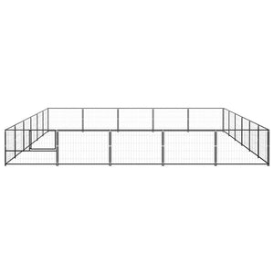 vidaXL Dog Kennel Black 30 m² Steel