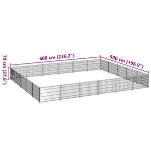 vidaXL Dog Kennel Black 30 m² Steel