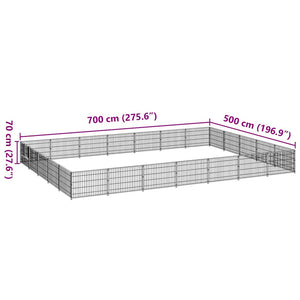 vidaXL Dog Kennel Black 35 m² Steel