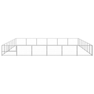 vidaXL Dog Kennel Silver 42 m² Steel