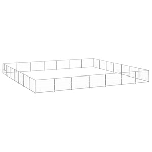 vidaXL Dog Kennel Silver 49 m² Steel