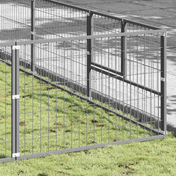 vidaXL Dog Kennel Silver 49 m² Steel