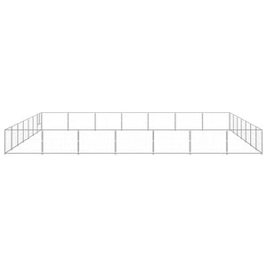 vidaXL Dog Kennel Silver 49 m² Steel