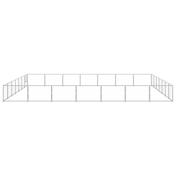 vidaXL Dog Kennel Silver 49 m² Steel