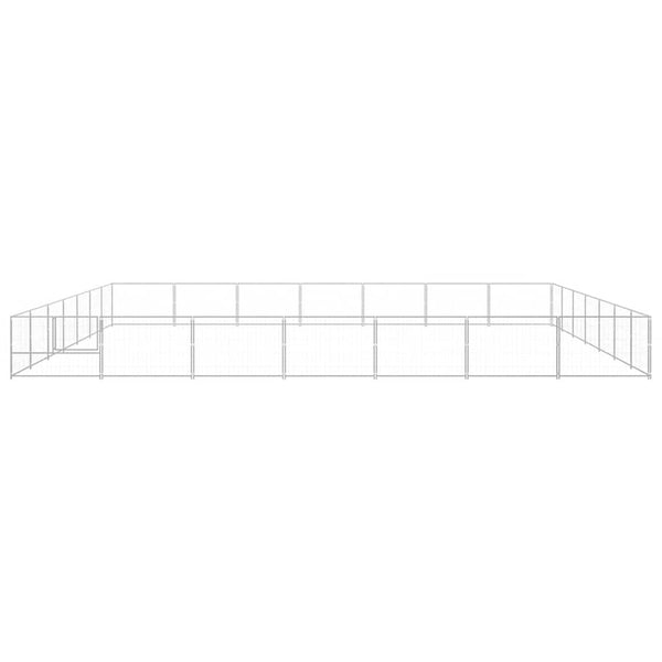 vidaXL Dog Kennel Silver 49 m² Steel