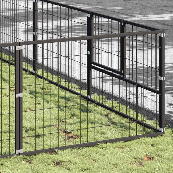 vidaXL Dog Kennel Silver 64 m² Steel