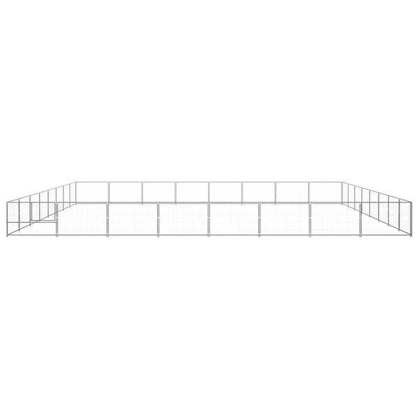 vidaXL Dog Kennel Silver 64 m² Steel