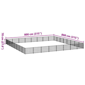vidaXL Dog Kennel Silver 64 m² Steel