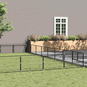 vidaXL Dog Kennel Silver 64 m² Steel