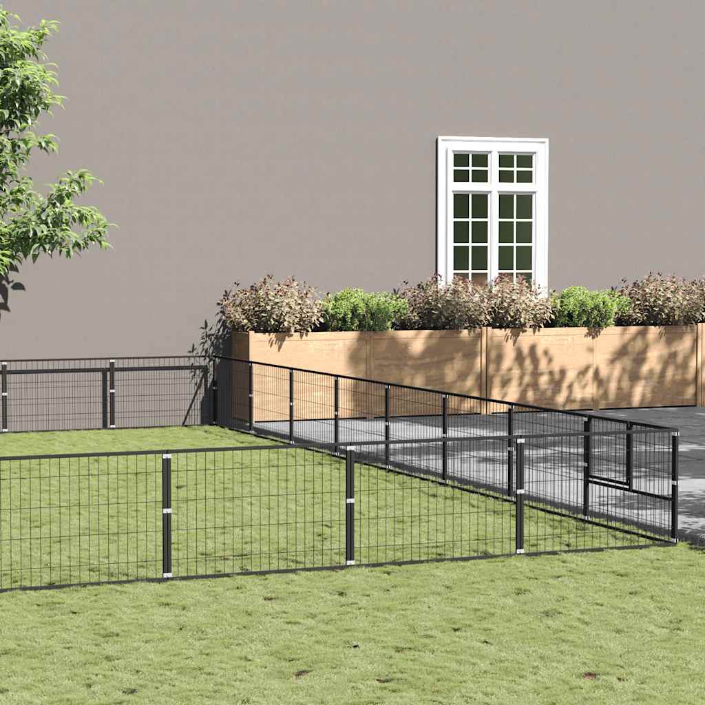vidaXL Dog Kennel Silver 64 m² Steel