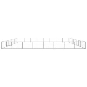 vidaXL Dog Kennel Silver 80 m² Steel