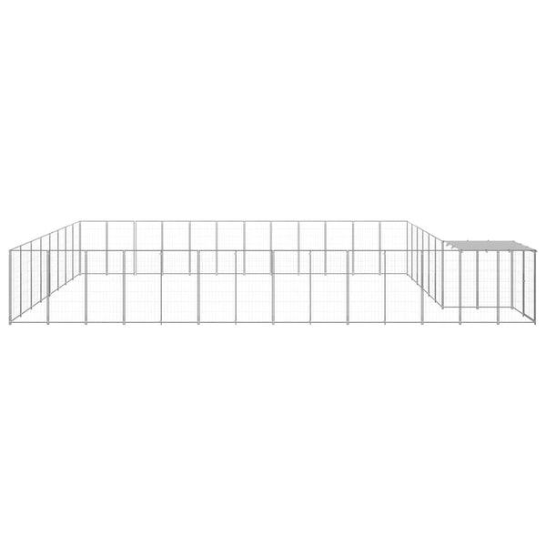 vidaXL Dog Kennel Silver 30.25 m² Steel