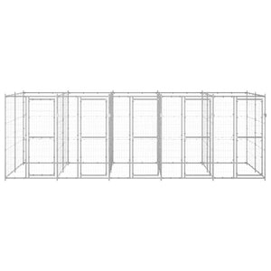 vidaXL Outdoor Dog Kennel Galvanized Steel 12.1 m²