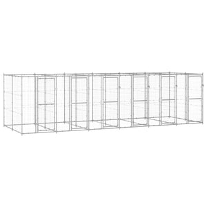 vidaXL Outdoor Dog Kennel Galvanised Steel 14.52 m²