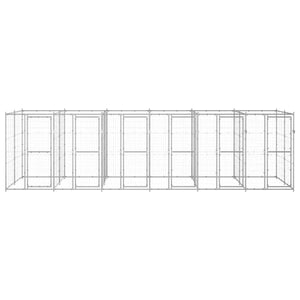 vidaXL Outdoor Dog Kennel Galvanised Steel 14.52 m²