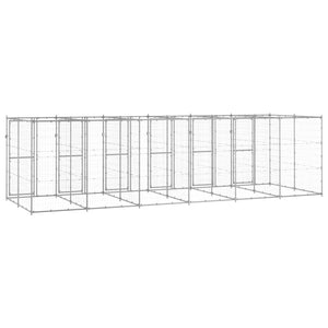 vidaXL Outdoor Dog Kennel Galvanised Steel 14.52 m²