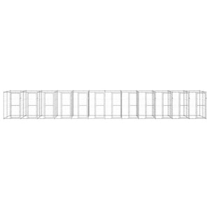 vidaXL Outdoor Dog Kennel Galvanized Steel 29.04 m²