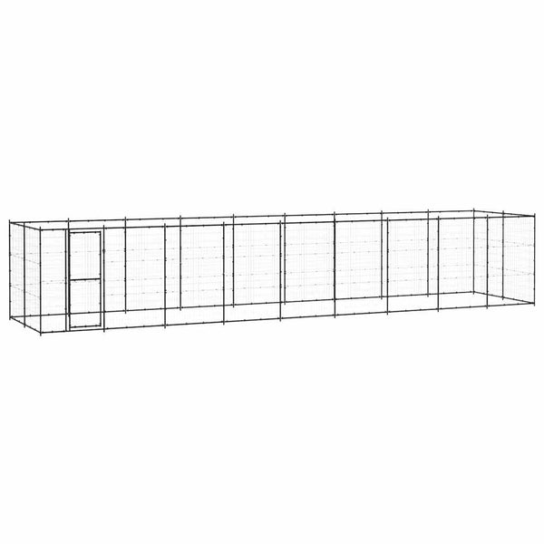 vidaXL Outdoor Dog Kennel Steel 21.78 m²