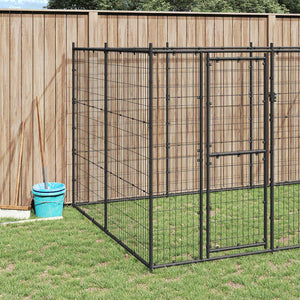 vidaXL Outdoor Dog Kennel Steel 21.78 m²