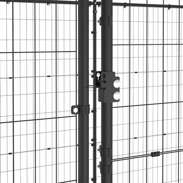 vidaXL Outdoor Dog Kennel Steel 21.78 m²