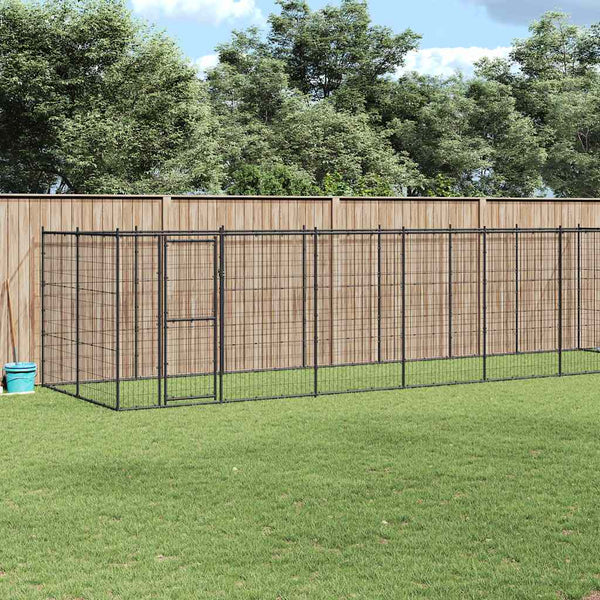 vidaXL Outdoor Dog Kennel Steel 21.78 m²