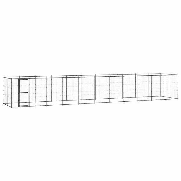 vidaXL Outdoor Dog Kennel Steel 26.62 m²