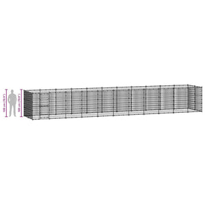 vidaXL Outdoor Dog Kennel Steel 26.62 m²