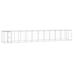 vidaXL Outdoor Dog Kennel with Roof Galvanized Steel 26.62 m²