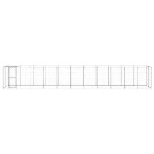 vidaXL Outdoor Dog Kennel with Roof Galvanized Steel 26.62 m²